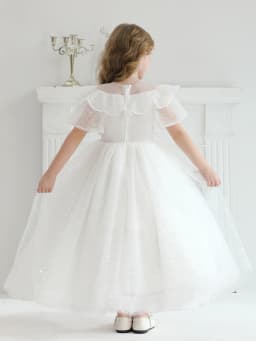 White Wedding Dress For Girls' Flower Girls High-End Embroidered Mini Wedding Dresses White Dresses For Children's Clothing