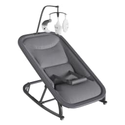 2-in-1 Baby Swing and Rocker Chair, Portable Nursery Bouncer with 3 Recline Positions, Front-to-Back Rocking, Removable Toy Bar, Lockable Mode, Aluminum Frame