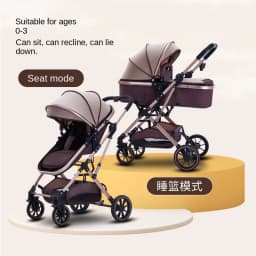 Baby Stroller: Sit-or-Lie Position, High-View Two-Way Design, Adjustable Backrest, Easy Folding, Shock Absorption, Ages 0–3