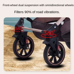 Baby Stroller: Sit-or-Lie Position, High-View Two-Way Design, Adjustable Backrest, Easy Folding, Shock Absorption, Ages 0–3