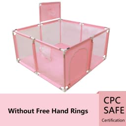 Baby Playpen with Basketball Hoop,128 X 128cm Play Yard for Toddlers, Indoor Kids Activity Center with Gate, Play Pen for Babies