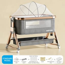 Aluminum alloy baby bed, movable, foldable, and portable