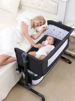 Aluminum alloy baby bed, movable, foldable, and portable