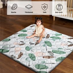 Thick Foam Baby Play Mat, Foldable Crawling Playpen Mat with Soft Padding, Non-Slip Floor Playmat, Machine Washable Anti-Slip Crawling Mats for Infants Toddlers Home Indoor Use