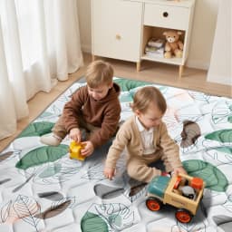 Thick Foam Baby Play Mat, Foldable Crawling Playpen Mat with Soft Padding, Non-Slip Floor Playmat, Machine Washable Anti-Slip Crawling Mats for Infants Toddlers Home Indoor Use