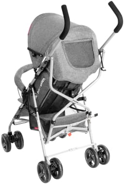 Moby-System Stroller Barton Light Umbrella Grey Collapsible Walkway with Barrier and Belts for Children up to 15kg