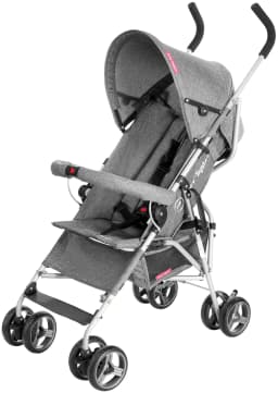 Moby-System Stroller Barton Light Umbrella Grey Collapsible Walkway with Barrier and Belts for Children up to 15kg