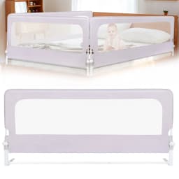 Folding Bed Rail, 1 Pcs Bed Rail, Child Safety Barrier for Beds in Oxford Fabric and PP, 180/200×70×26cm, Baby Fall Protection