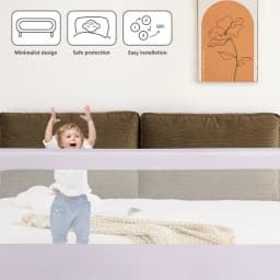 Folding Bed Rail, 1 Pcs Bed Rail, Child Safety Barrier for Beds in Oxford Fabric and PP, 180/200×70×26cm, Baby Fall Protection