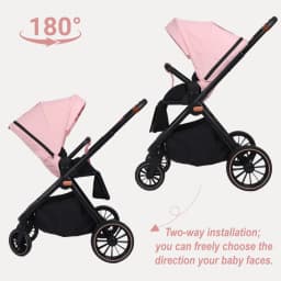 2-in-1 Foldable Baby Stroller Travel System High Landscape Aluminum Frame Fold Pram Newborn Infant Stroller 0-4 Years