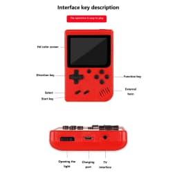 A Red Retro Classic Games Children's Handheld Small Game Console With 400 Game Charging Can Be Connected To The Tv