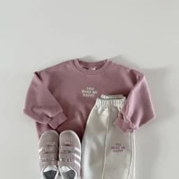 2026 Autumn Children Clothing Set Korean Boys Long Sleeve Sweater+Pants Suit Baby Girls Casual 2PCS Spring Tracksuit Leisure Set