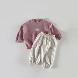 2026 Autumn Children Clothing Set Korean Boys Long Sleeve Sweater+Pants Suit Baby Girls Casual 2PCS Spring Tracksuit Leisure Set