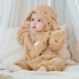Dave Bella Baby Jumpsuit Autumn Winter Newborn Velvet Creeper Boys Girls Fashion Casual Romper Children Hooded Clothes DB4253950
