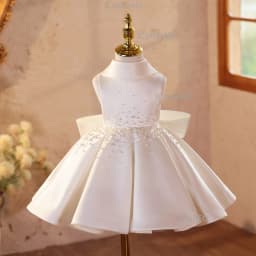 Banquet Host Flower Girl Piano Performance Evening Girls White Pearl Formal Dress, Luxury Niche Princess Gown For WearChildrend