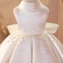 Banquet Host Flower Girl Piano Performance Evening Girls White Pearl Formal Dress, Luxury Niche Princess Gown For WearChildrend