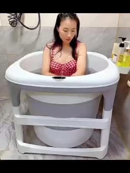 Large bathtub for newborn, baby, child, adult, shower or outdoor-Gray