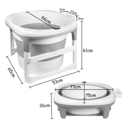 Large bathtub for newborn, baby, child, adult, shower or outdoor-Gray