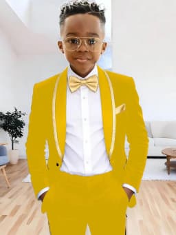 Txjojn Chic Kids Suits 2 Pieces Jacket Pants Wedding Ring Bearer Outfit Handsome Shawl Lapel Boys Suit Set For Banquet Party