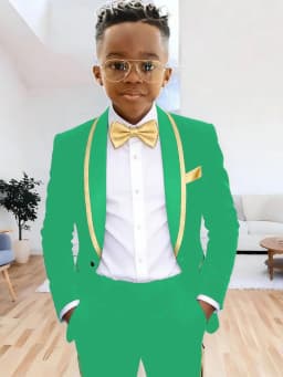 Txjojn Chic Kids Suits 2 Pieces Jacket Pants Wedding Ring Bearer Outfit Handsome Shawl Lapel Boys Suit Set For Banquet Party