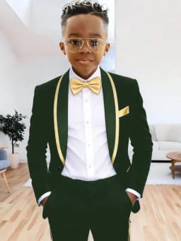 Txjojn Chic Kids Suits 2 Pieces Jacket Pants Wedding Ring Bearer Outfit Handsome Shawl Lapel Boys Suit Set For Banquet Party