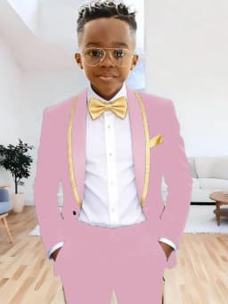 Txjojn Chic Kids Suits 2 Pieces Jacket Pants Wedding Ring Bearer Outfit Handsome Shawl Lapel Boys Suit Set For Banquet Party