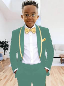 Txjojn Chic Kids Suits 2 Pieces Jacket Pants Wedding Ring Bearer Outfit Handsome Shawl Lapel Boys Suit Set For Banquet Party