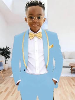Txjojn Chic Kids Suits 2 Pieces Jacket Pants Wedding Ring Bearer Outfit Handsome Shawl Lapel Boys Suit Set For Banquet Party