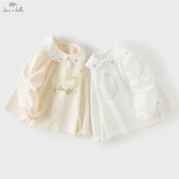 Dave Bella Children Autumn Printed T-shirt Girls Long Sleeve Cotton Tops Sweet Bottoming Shirt Casual Top Party DB3262593