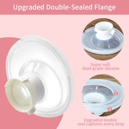 Two Complete Sets Compatible with Momcozy M5 Breast Pump Replacement Parts, Collection Cup and 8pcs 15/17/19/21mm Flange Insert