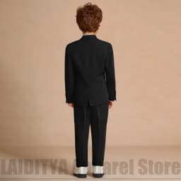 Classic Black 2 Piece Boys Suit Kids Formal Blazer Pants Outfit Wedding Flower Boy Birthday Party Graduation Children Wear