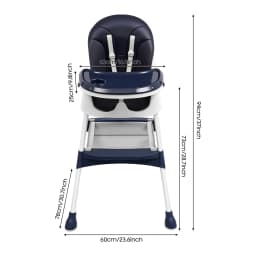 2-in-1 Foldable Baby High Chair with Cushion, 176lbs Load Capacity, Adjustable Height & 5-Position Tray, Portable Feeding Seat with Food-grade Cutlery for 6 Months-6 Years