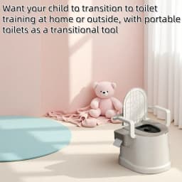 Children's Potty Training Toilet Seat with Armrests and Backrest, Portable Toilet with Removable Inner Bucket, Paper Towel Holder, 38Cm/14.96Inch Seat Height, Suitable for Home Toilet Training