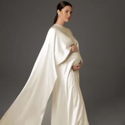 Minimalist Beige Maternity Photo Gown Silk Satin Look Dress Elegant Pregnant Women Studio Posing Photo Shoot Clothing