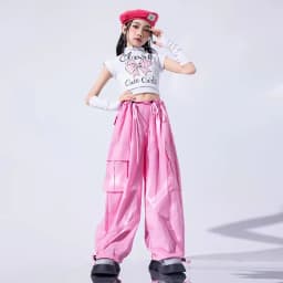 Girls Jazz Dance Performance Suit Kids Hip Hop Stage Wear Kpop Fashion Clothes White Coat Jacket White Pants Steetwear
