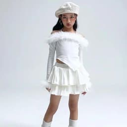 Girls Jazz Dance Performance Suit Kids Hip Hop Stage Wear Kpop Fashion Clothes White Coat Jacket White Pants Steetwear