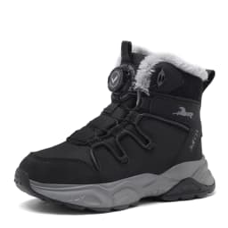 JMFCHI Kids Snow Boots Waterproof Winter Hiking Boots Warm Fur Lined Slip Resistant Outdoor Boots for Boys And Girls