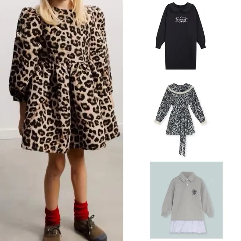 Pre-sale 2026 TNS NEW Autumn Baby Girls Dress Leopard Print Kids Boutique Clothes Birthday Party Kids Dresses