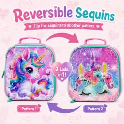 3PCS Girls Rolling School Backpack Set, Wheeled Trolley Backpack with Handbag and Pen Pouch for Elementary Students