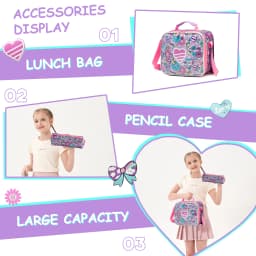 Cute Backpack for Girls Backpacks for Elementary Preschool Students Kids School Cute Backpack Lunch Bag and Penbag