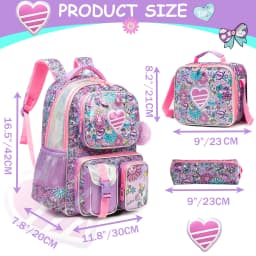 Cute Backpack for Girls Backpacks for Elementary Preschool Students Kids School Cute Backpack Lunch Bag and Penbag
