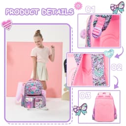Cute Backpack for Girls Backpacks for Elementary Preschool Students Kids School Cute Backpack Lunch Bag and Penbag