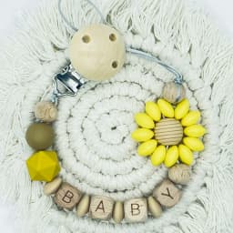 25PCS Custom Name Silicone Beads Flower Ring Pacifier Clips Safe Teething Chains Teether Eco-friendly Dummy Beech Clips Holder
