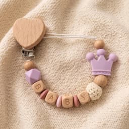 25PCS Custom Name Silicone Beads Flower Ring Pacifier Clips Safe Teething Chains Teether Eco-friendly Dummy Beech Clips Holder