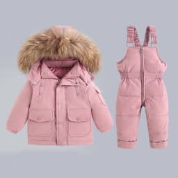 -30 Baby Winter Thickened Warm down Jacket and Jumpsuit Children Toddler Kids Clothing Set 2Pcs Girl Clothes Infant Snowsuit 1-6