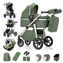 Baby Stroller 3 in 1 highlandscape for Newborn Mother Kids Portable Folding Carriage Luxurious Pushchair Car Seat Travel Pram