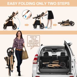 Baby Stroller 3 in 1 highlandscape for Newborn Mother Kids Portable Folding Carriage Luxurious Pushchair Car Seat Travel Pram