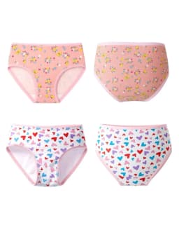 ZEKSAF Girls Cotton Briefs Pink Floral Design 36 Pack Elastic and Soft Underwears for Toddler