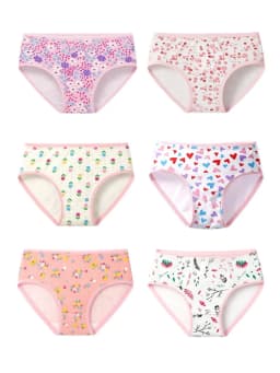 ZEKSAF Girls Cotton Briefs Pink Floral Design 36 Pack Elastic and Soft Underwears for Toddler