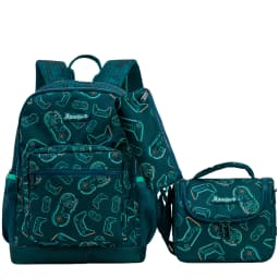 Girls Pink Backpack Set with Lunch Box & Pencil Case, Padded Strap School Bookbag for Elementary Students